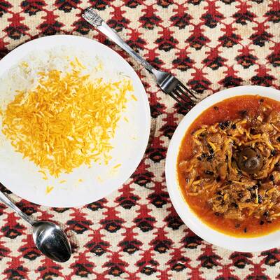 Khoresht Khalal (Persian Silvered Almond Stew)